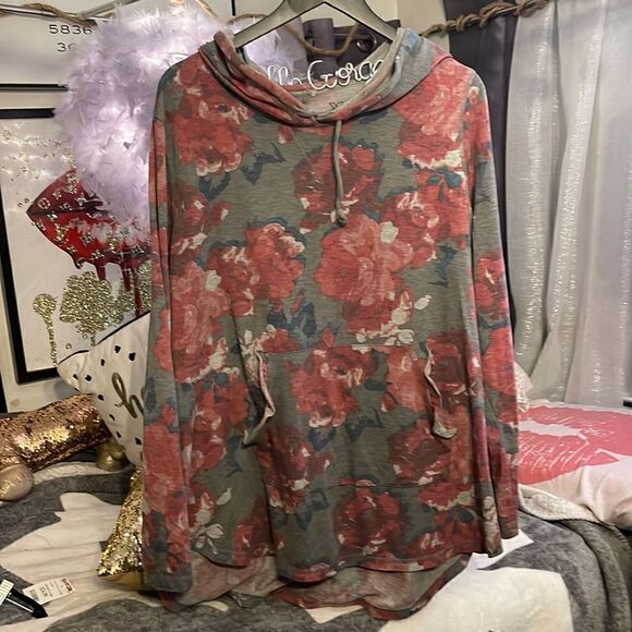 Plus size 2xl torrid 2,3 livi active athleta pullover hooded tee t shirt top - Picture 1 of 7